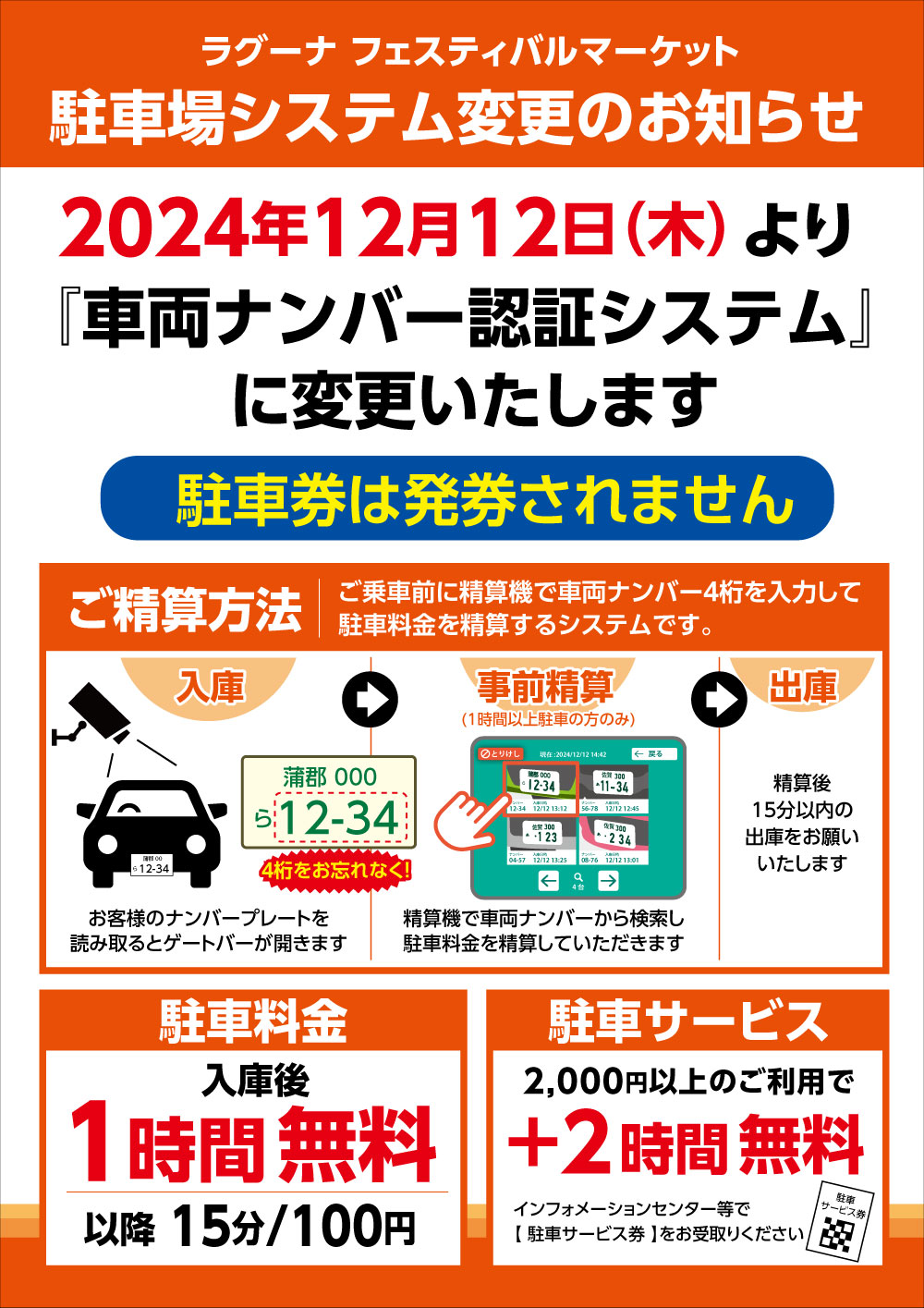 駐車場システム変更のお知らせ