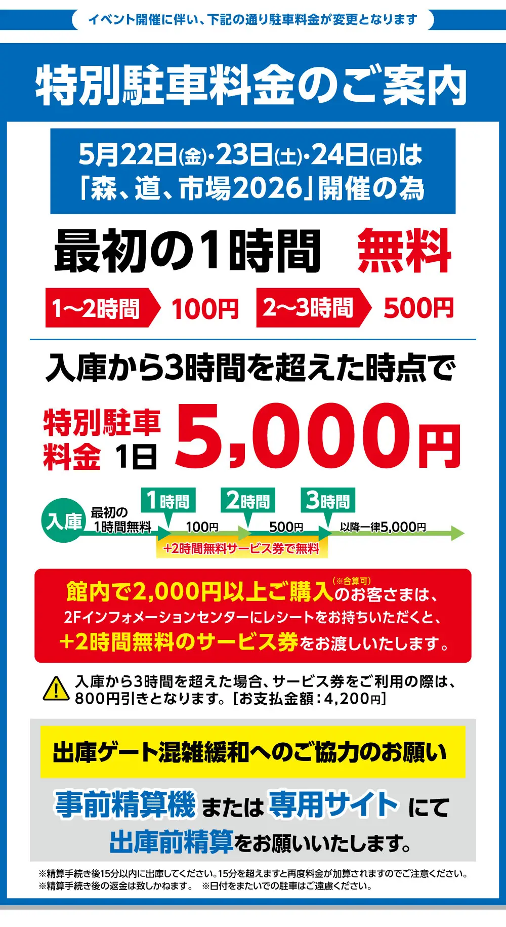 イベント開催時の駐車場システム変更のお知らせ
