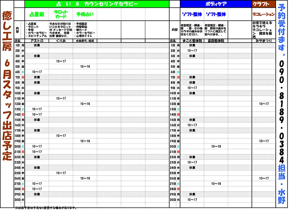 スケジュール